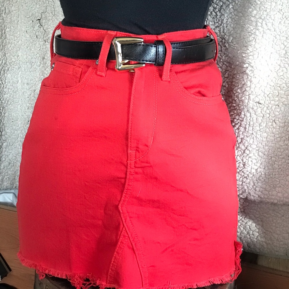 deconstructed corduroy mini skirt Levi